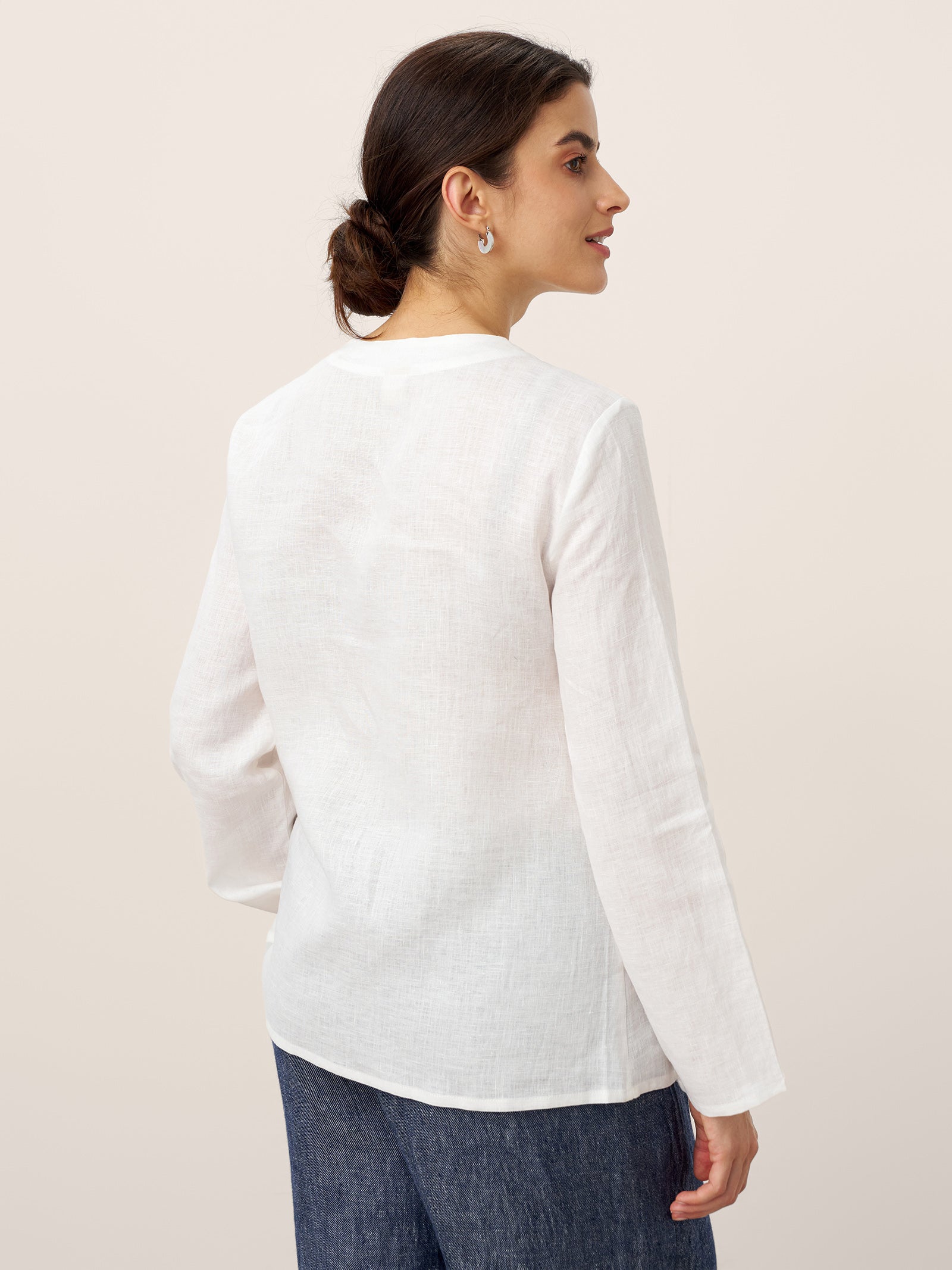 100% Linen Tie Cardigan Top DAKOTA