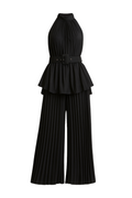 Midnight in Monaco Chiffon Pleated Pant Set