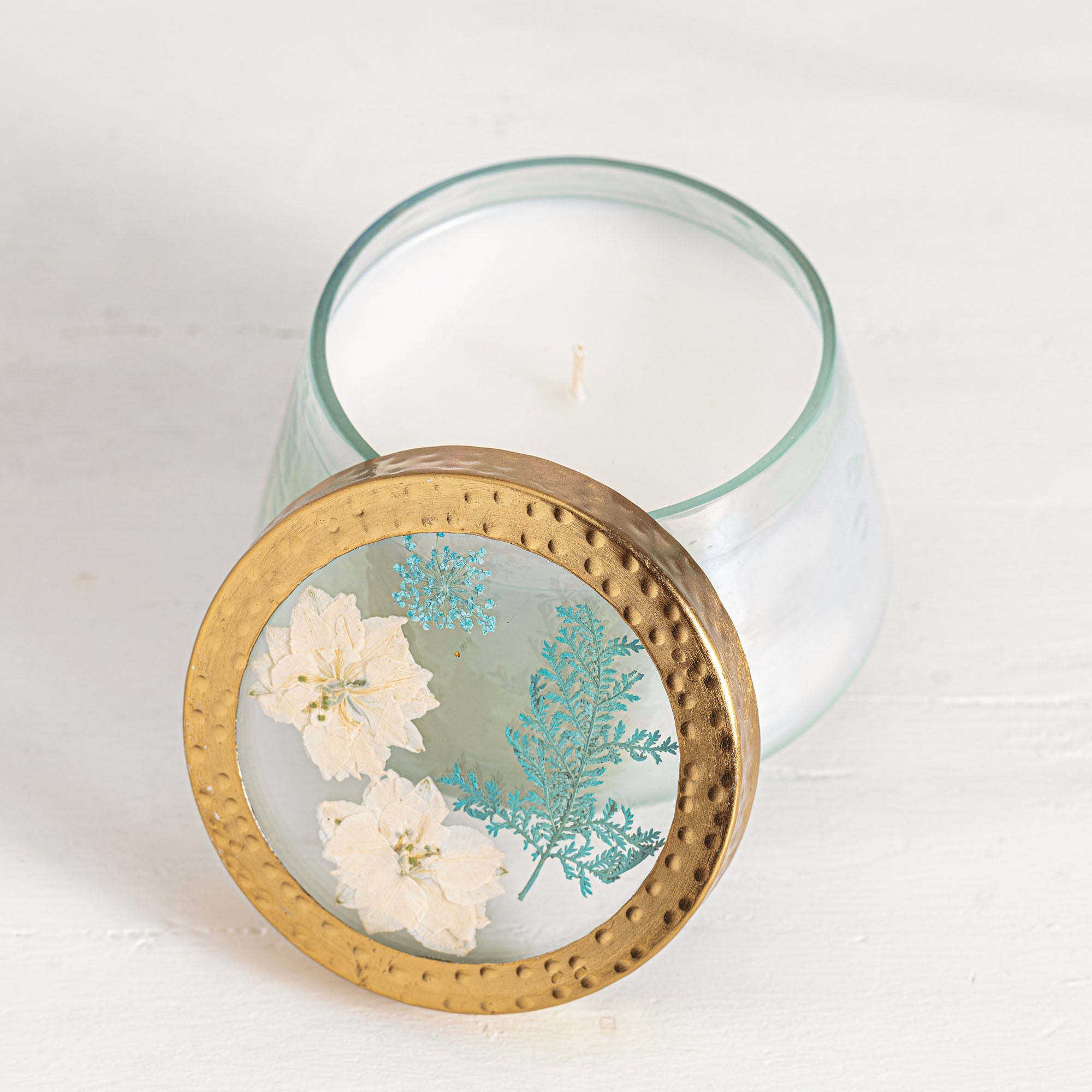 Pacific Coast Medium Watercolor Pressed Floral Candle