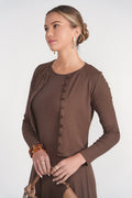 Cardigan Tee- Chocolate