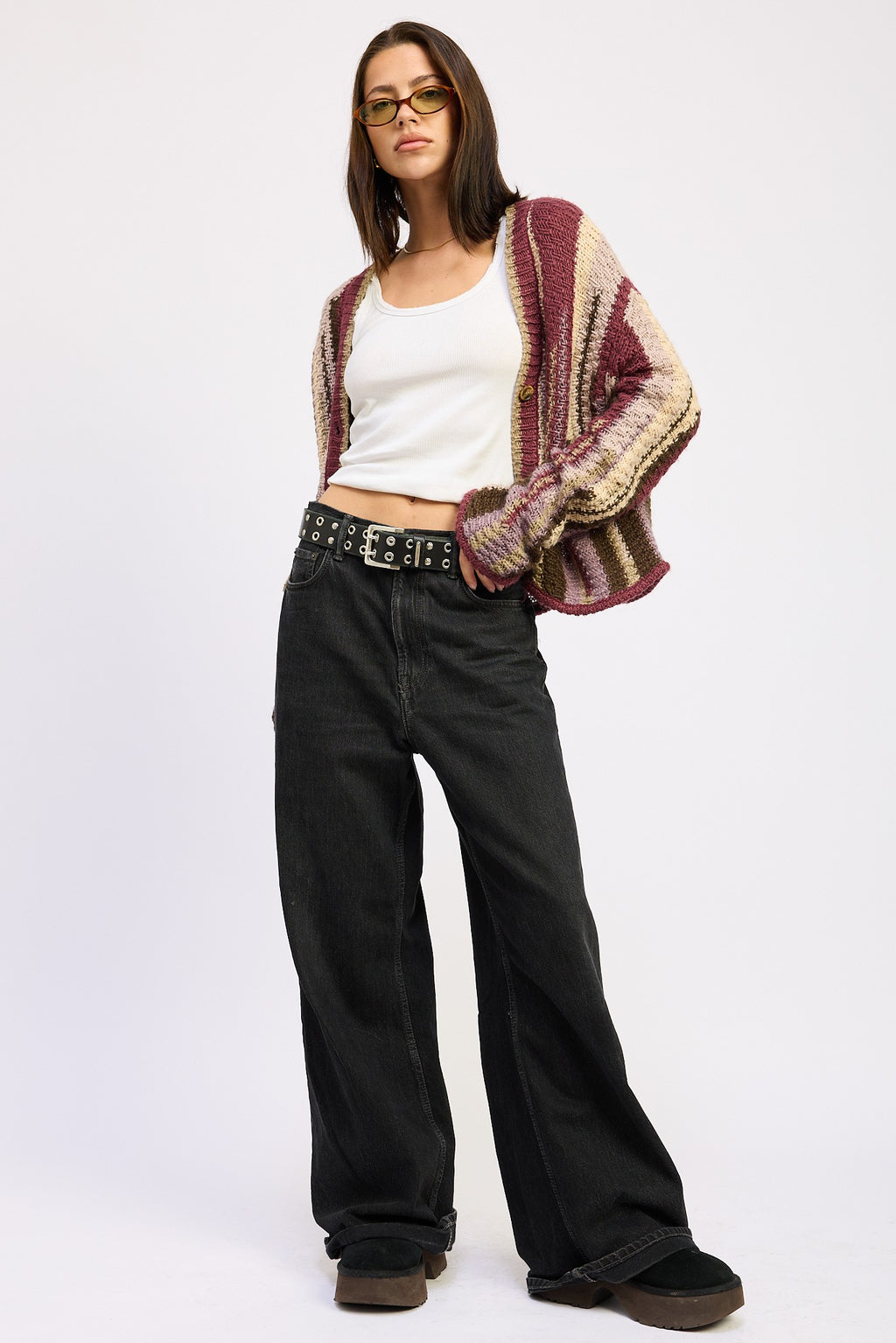 COLOR MIXED CARDIGAN TOP