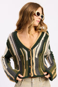 COLOR MIXED CARDIGAN TOP
