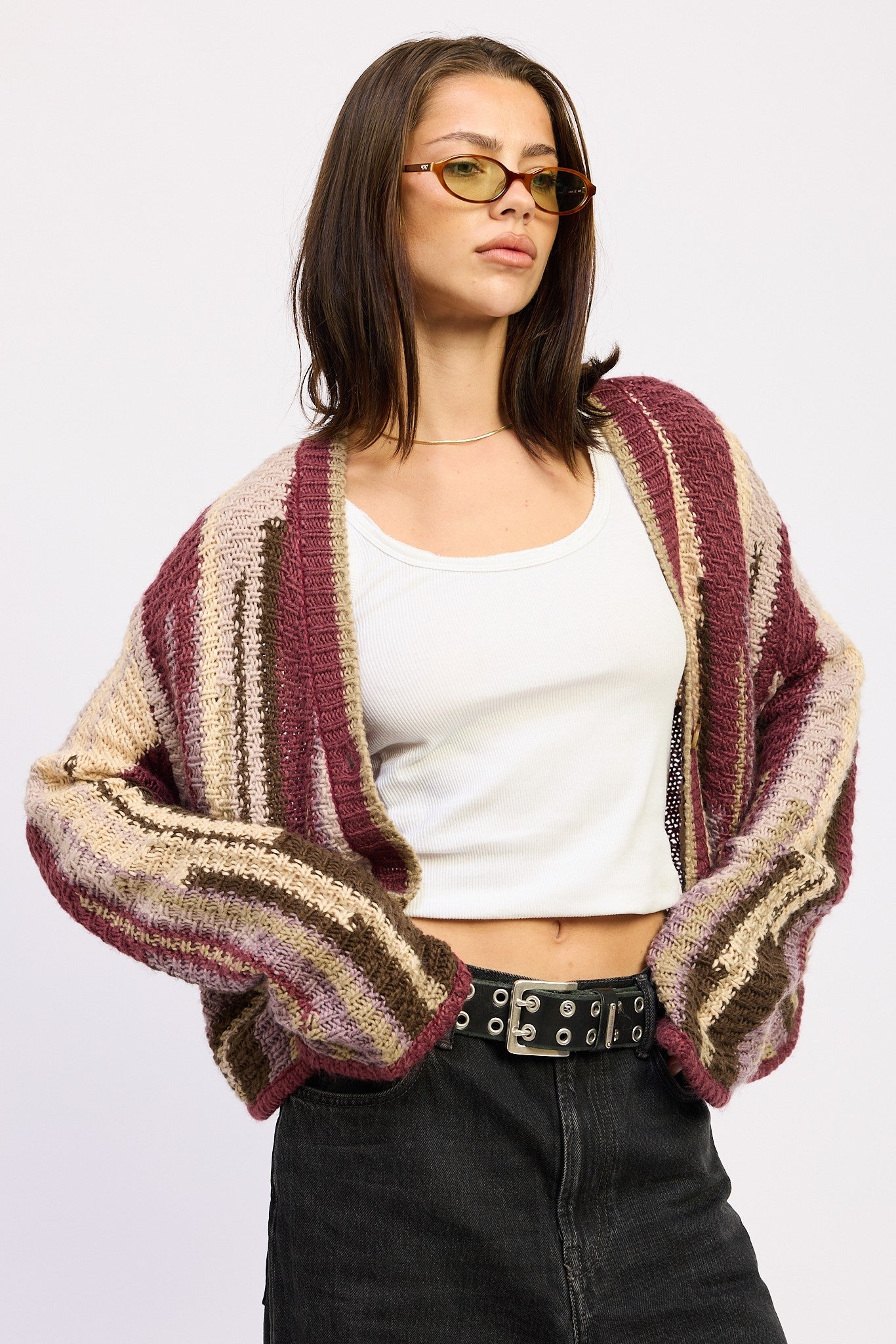 COLOR MIXED CARDIGAN TOP