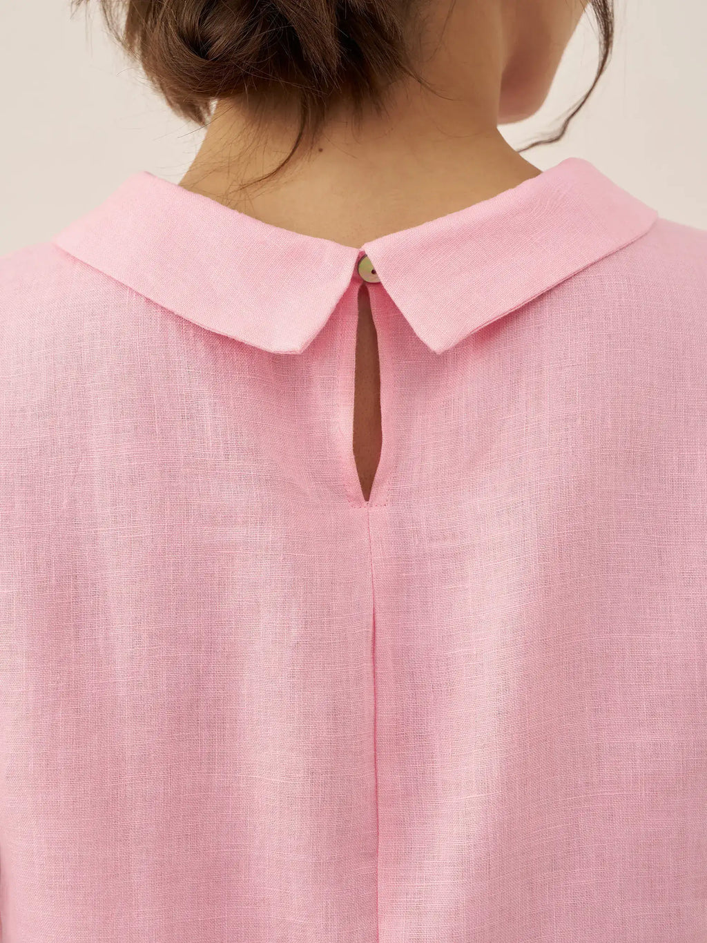 100% Linen Draped Collar Tank Top JACQUELINE