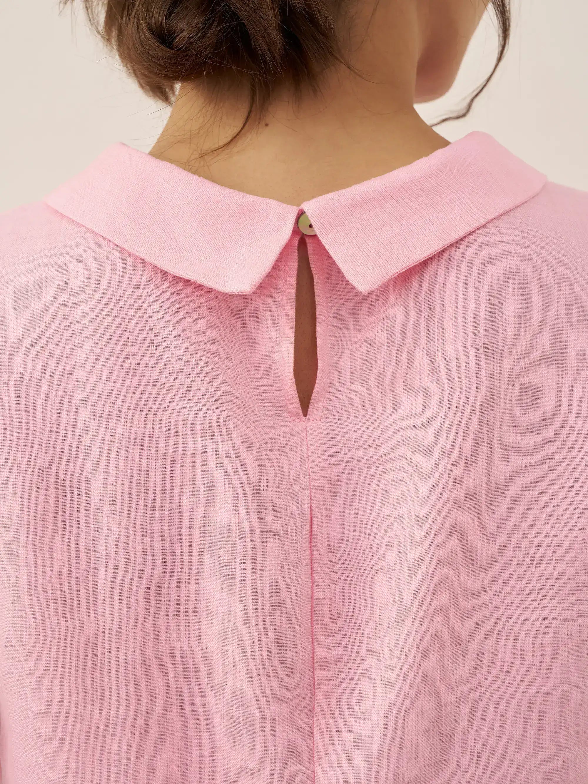 100% Linen Draped Collar Tank Top JACQUELINE