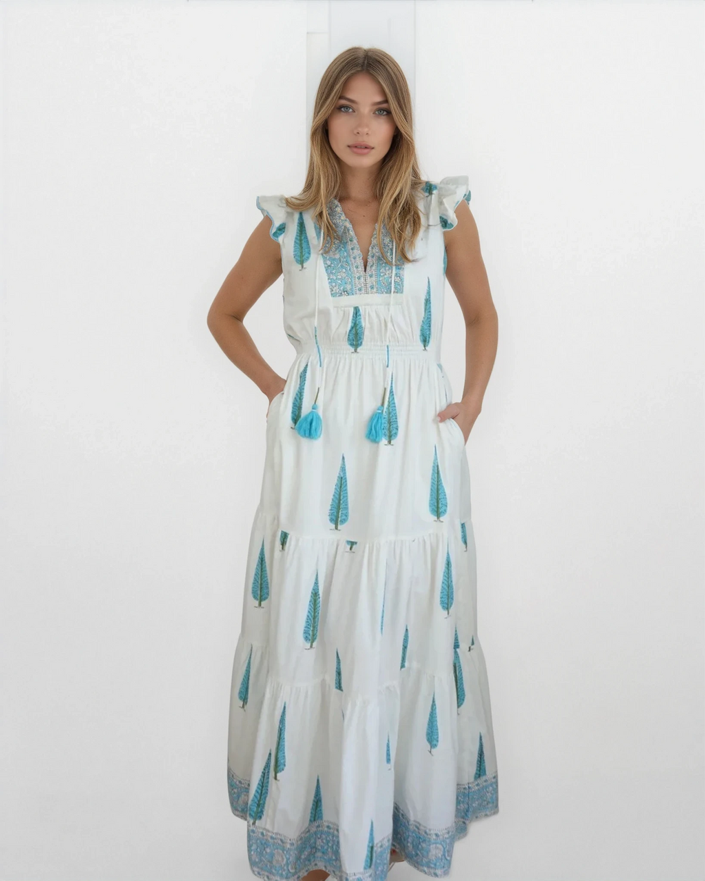 Capri Maxi Dress - Blue Tree