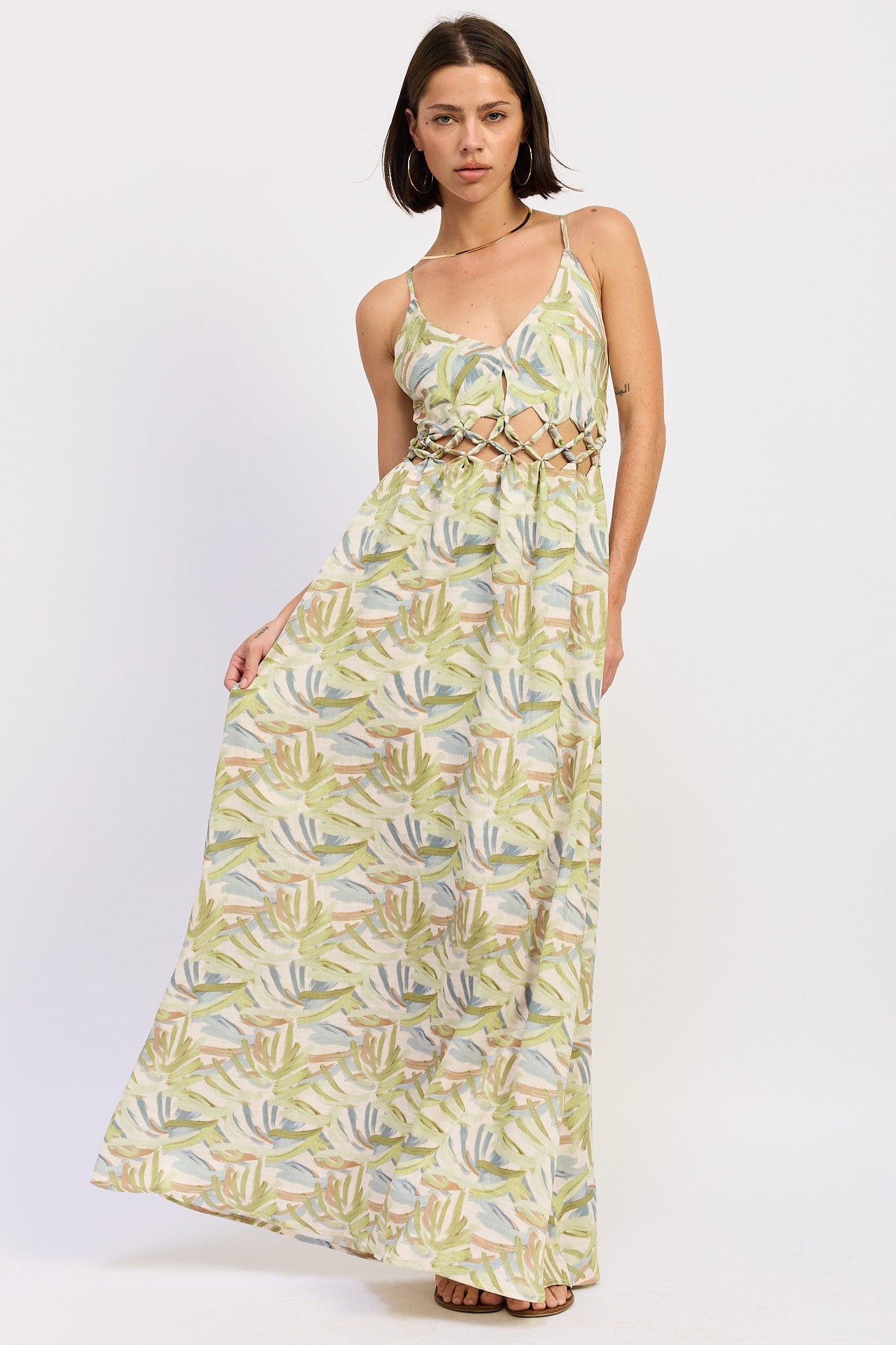 MAXI OPEN TIE BACK DRESS