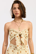 Polka Dot FRONT TIE SCARF TOP