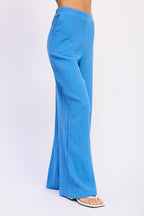 DOUBLE GAUZE HIGH WAIST PALAZZO PANTS