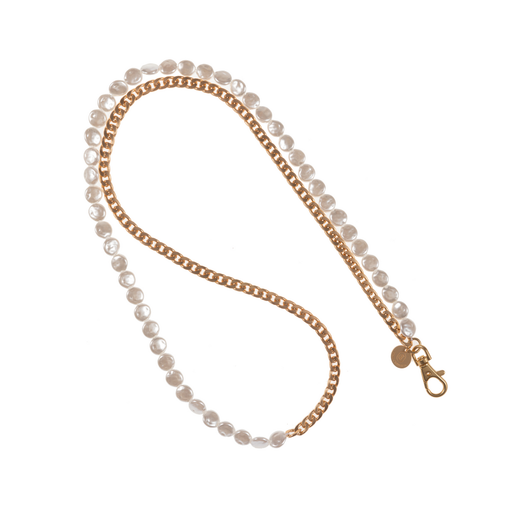 Get That Gold - Matte Gold & Pearl Crossbody Phone Chain