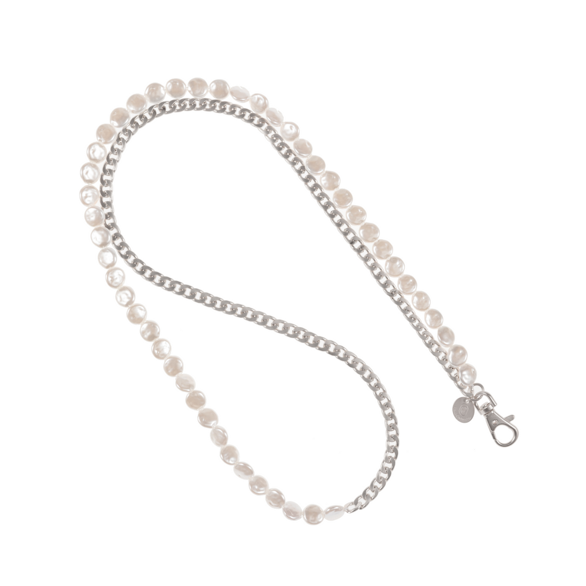 Something About Silver - Matte Silver & Pearl Crossbody Phone Chain