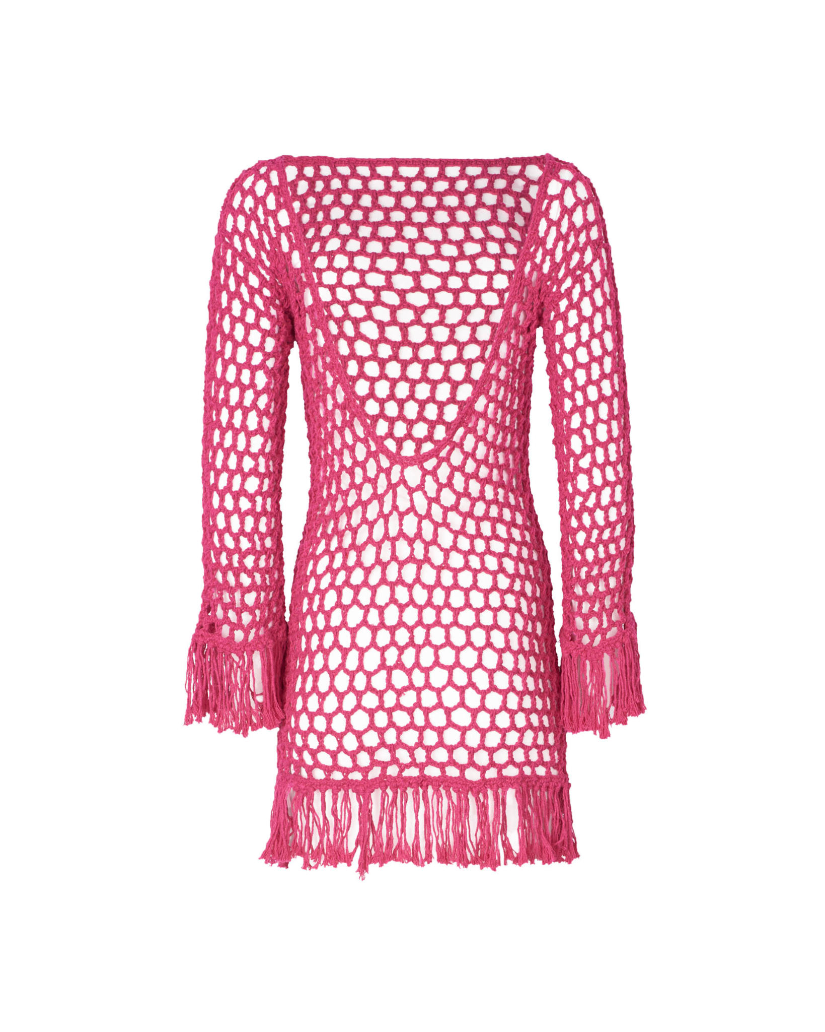 Violet Fuchsia Crochet Mini Dress