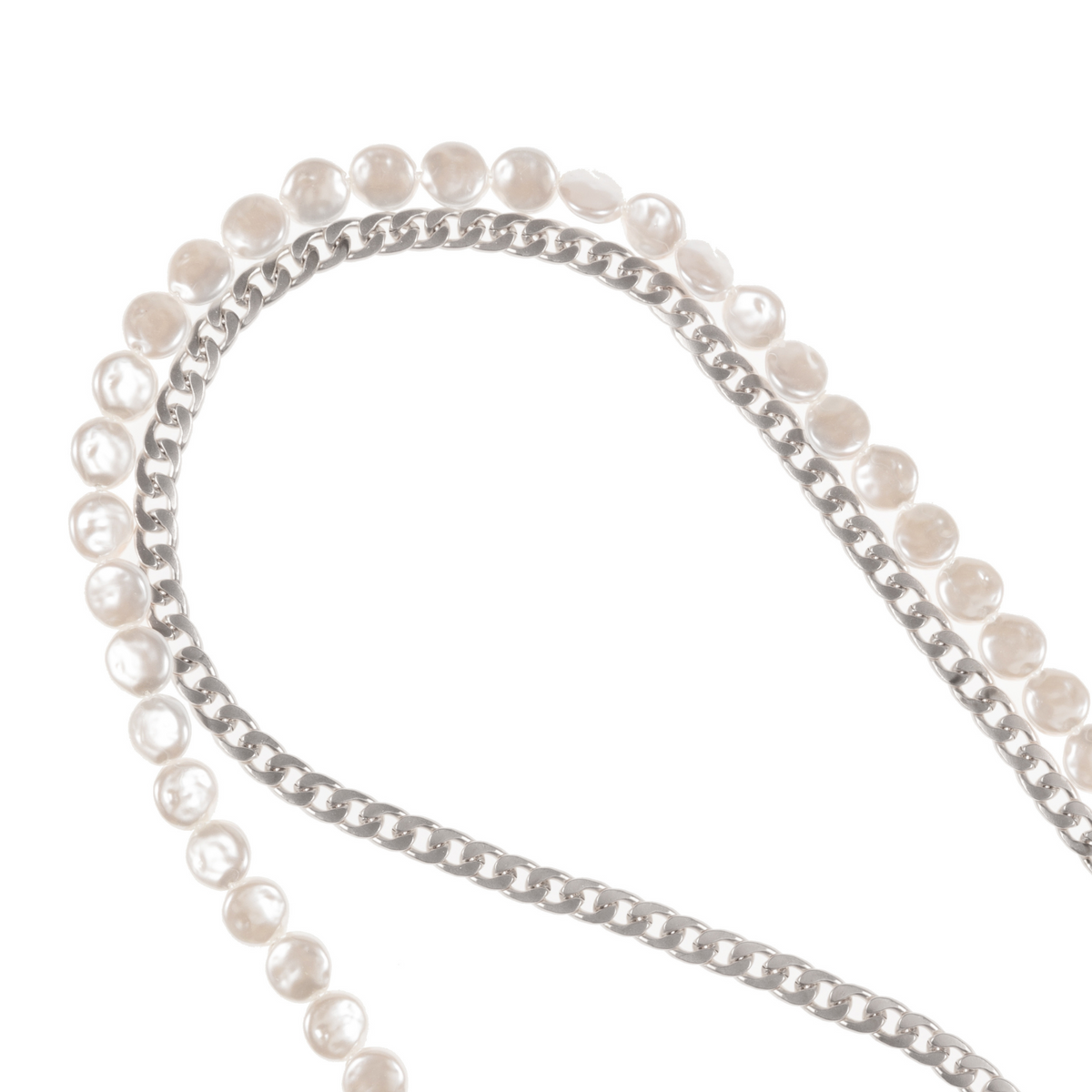 Something About Silver - Matte Silver & Pearl Crossbody Phone Chain