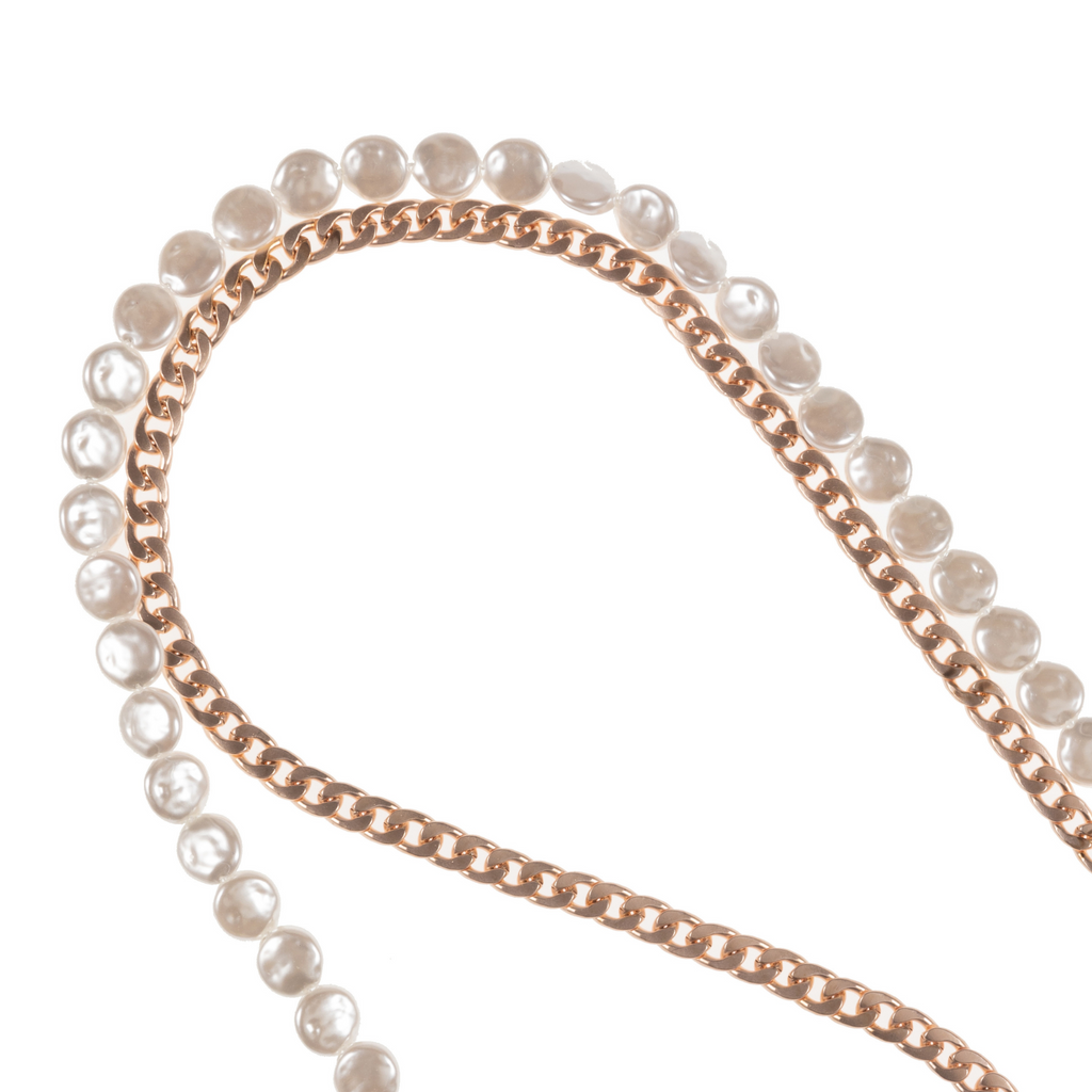 No Way Rosé - Matte Rose Gold & Pearl Crossbody Phone Chain