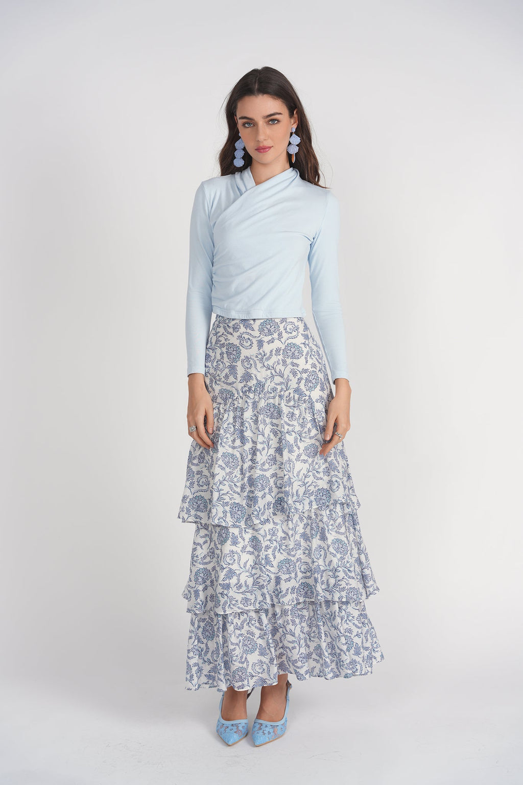 Ruffles Skirt- Turkish Blue