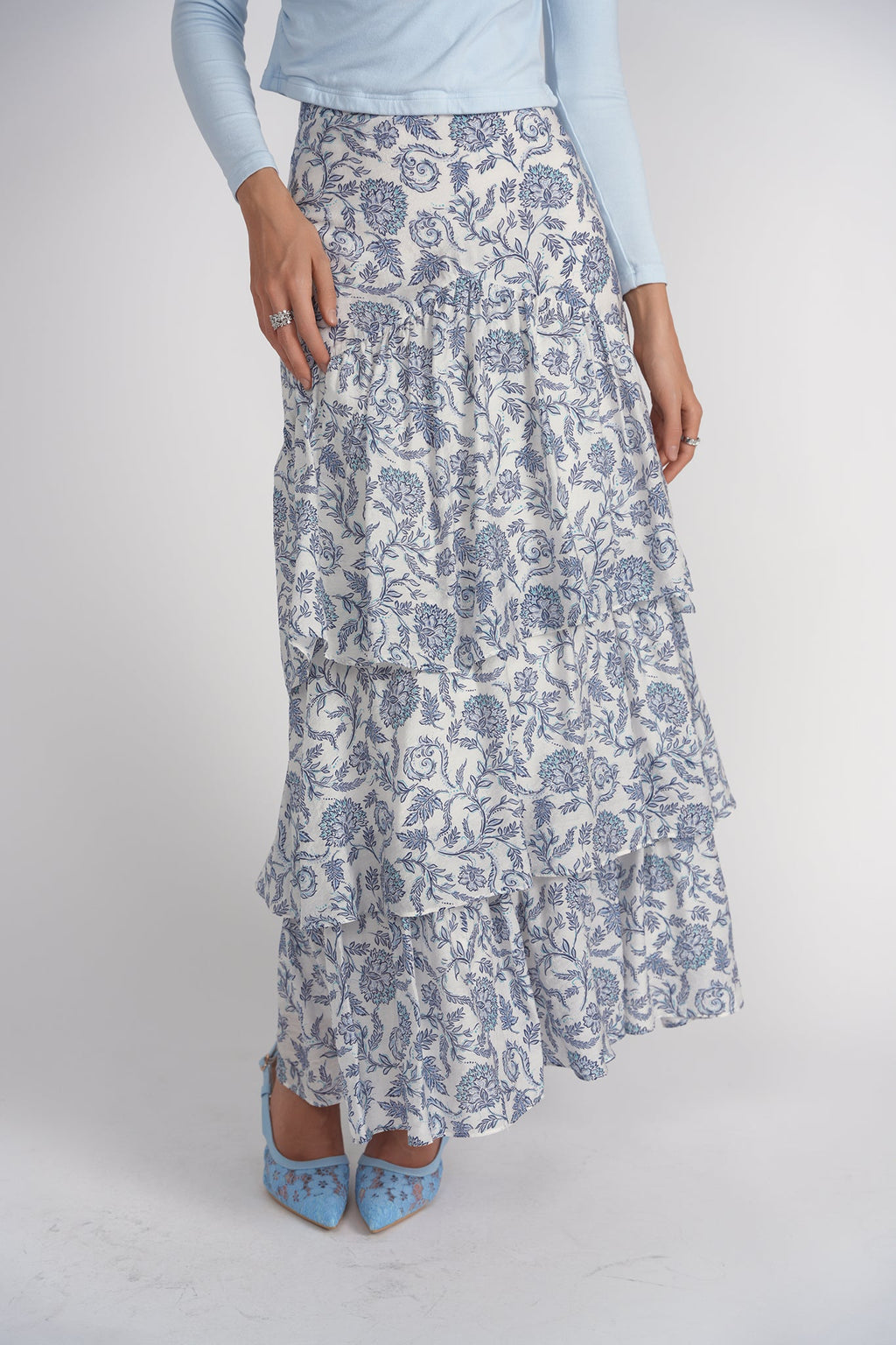 Ruffles Skirt- Turkish Blue