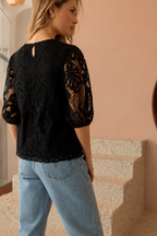 Lily Woven Lace Top