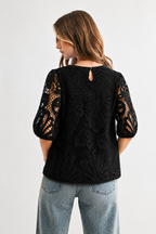 Lily Woven Lace Top