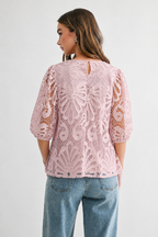 Lily Woven Lace Top