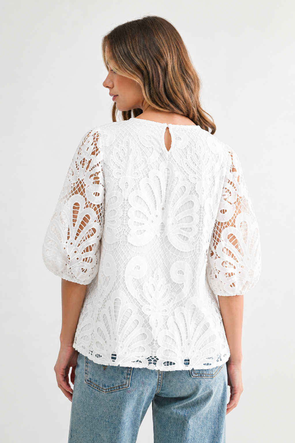 Lily Woven Lace Top