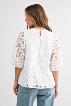 Lily Woven Lace Top