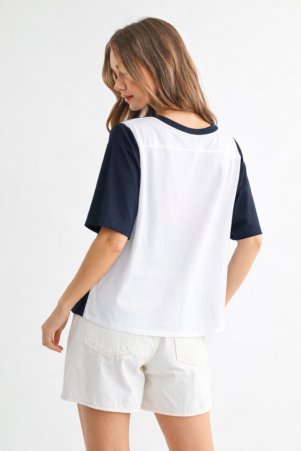 Roxi Pointe Knit Top with Lace Circled with Pearls