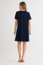 Renyta Dress with Novelty Front Printed Pleating