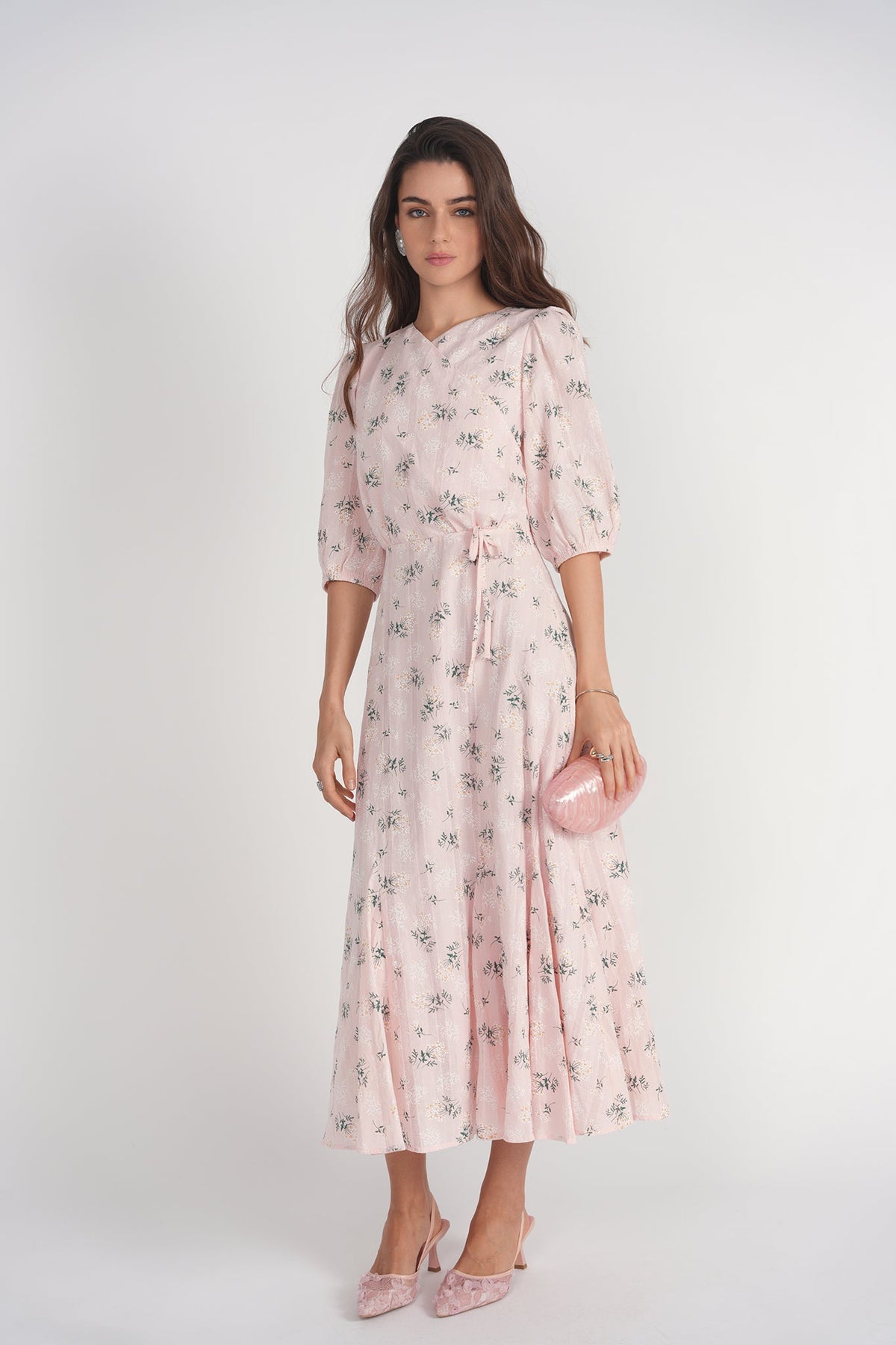 Daliah Dress- Pink Cotton Floral