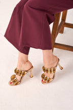 Eclipse Gold Leather Sandal