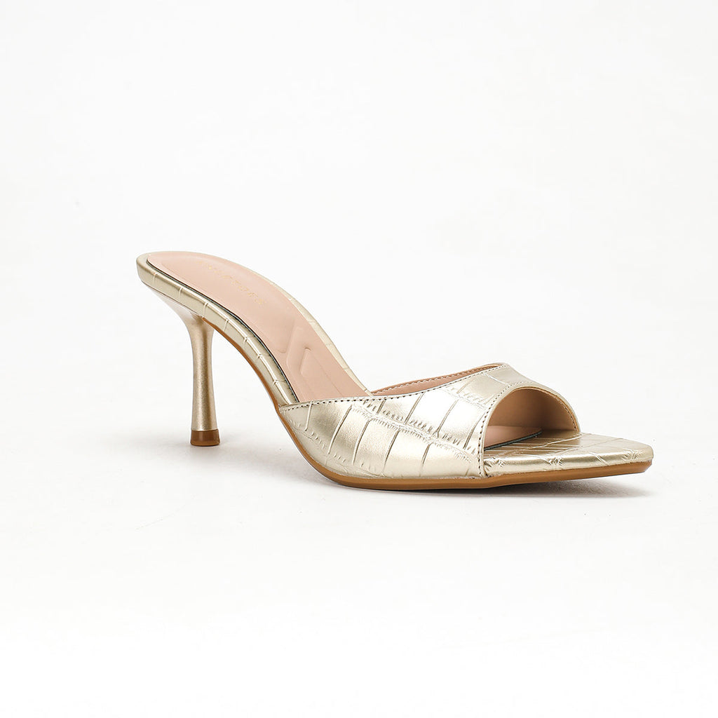 Orlina Gold Mule Heels