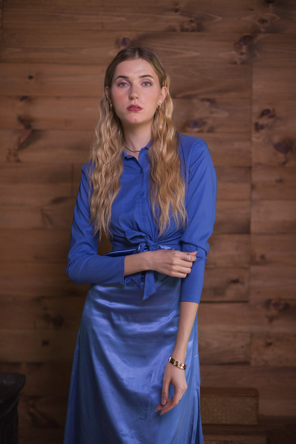 Satin Crop Blouse – Periwinkle