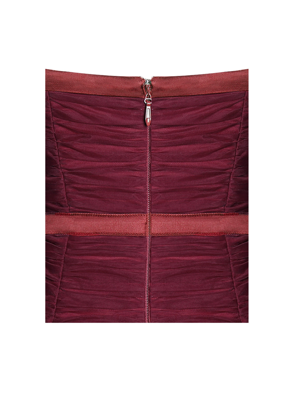 Mabel Burgundy Drop Waist Layered Mesh Midi Puffy Dress with Bow