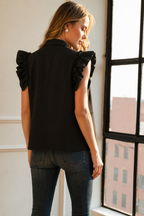 Julie Woven Ruffled Vest