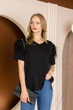 Wendelle Feathered Top