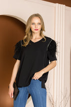 Wendelle Feathered Top