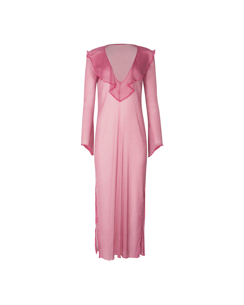 Antonia Ruffled Fuchsia Cover Up Dress