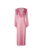 Antonia Ruffled Fuchsia Cover Up Dress