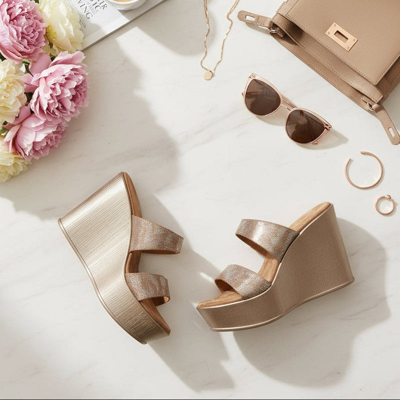 Zelda Nude Brown Wedges