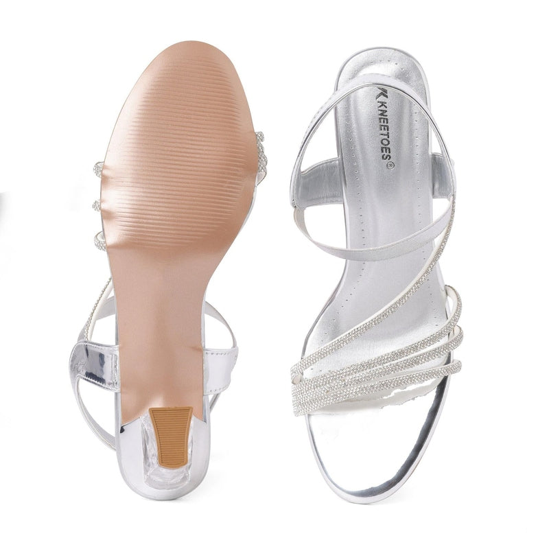 Lumina Silver Block Heels