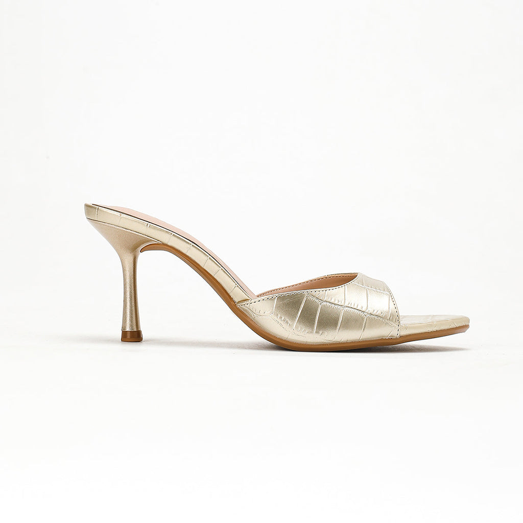 Orlina Gold Mule Heels