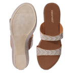 Zelda Nude Brown Wedges