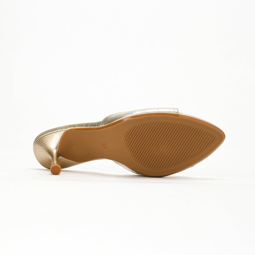 Orlina Gold Mule Heels
