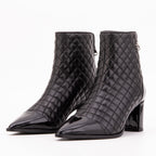 The Celeste Black Tip Quilted Leather Women’s Boot