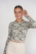 Printed Long Sleeve Tee- Palm