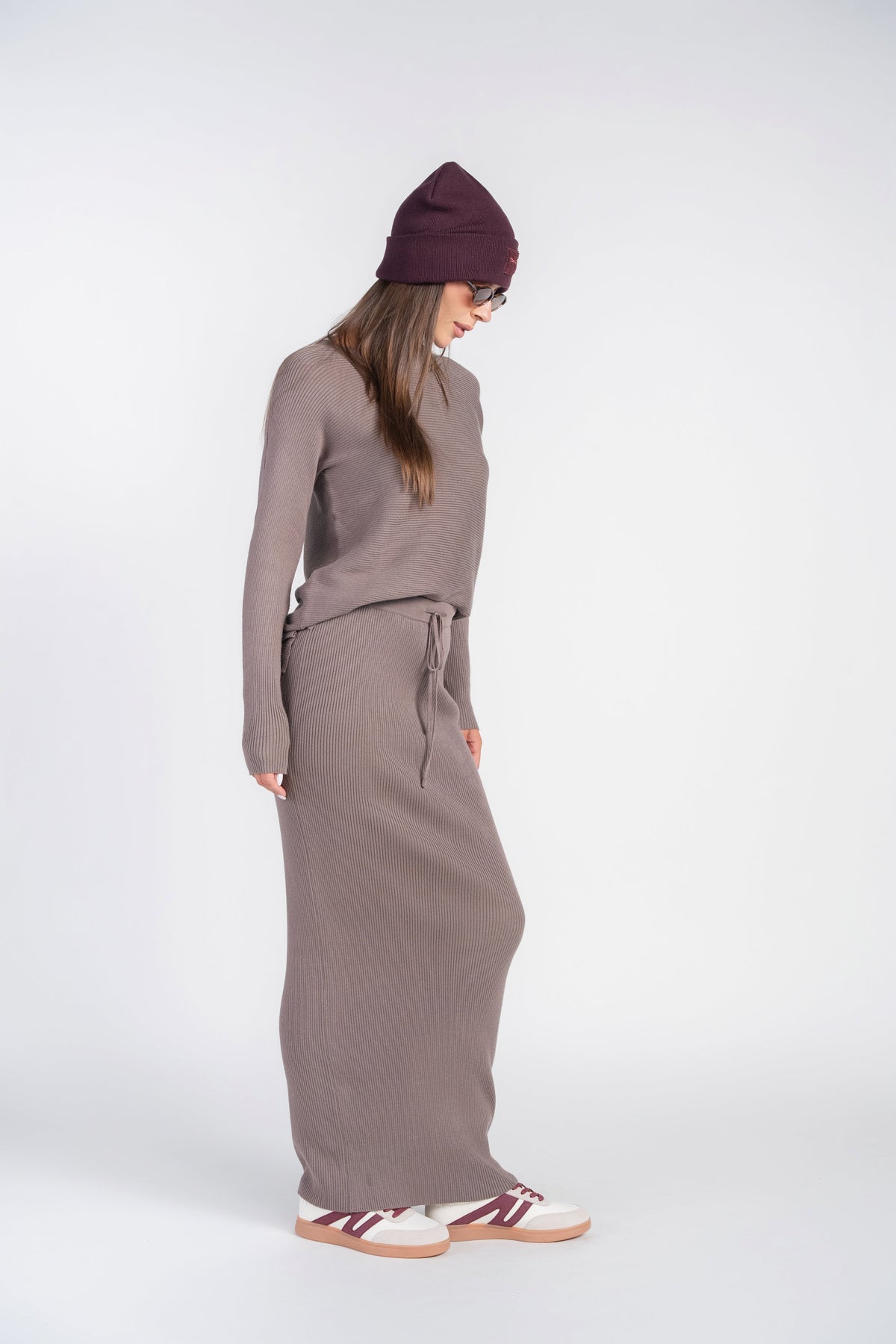 Sweater Rib Top- Mushroom