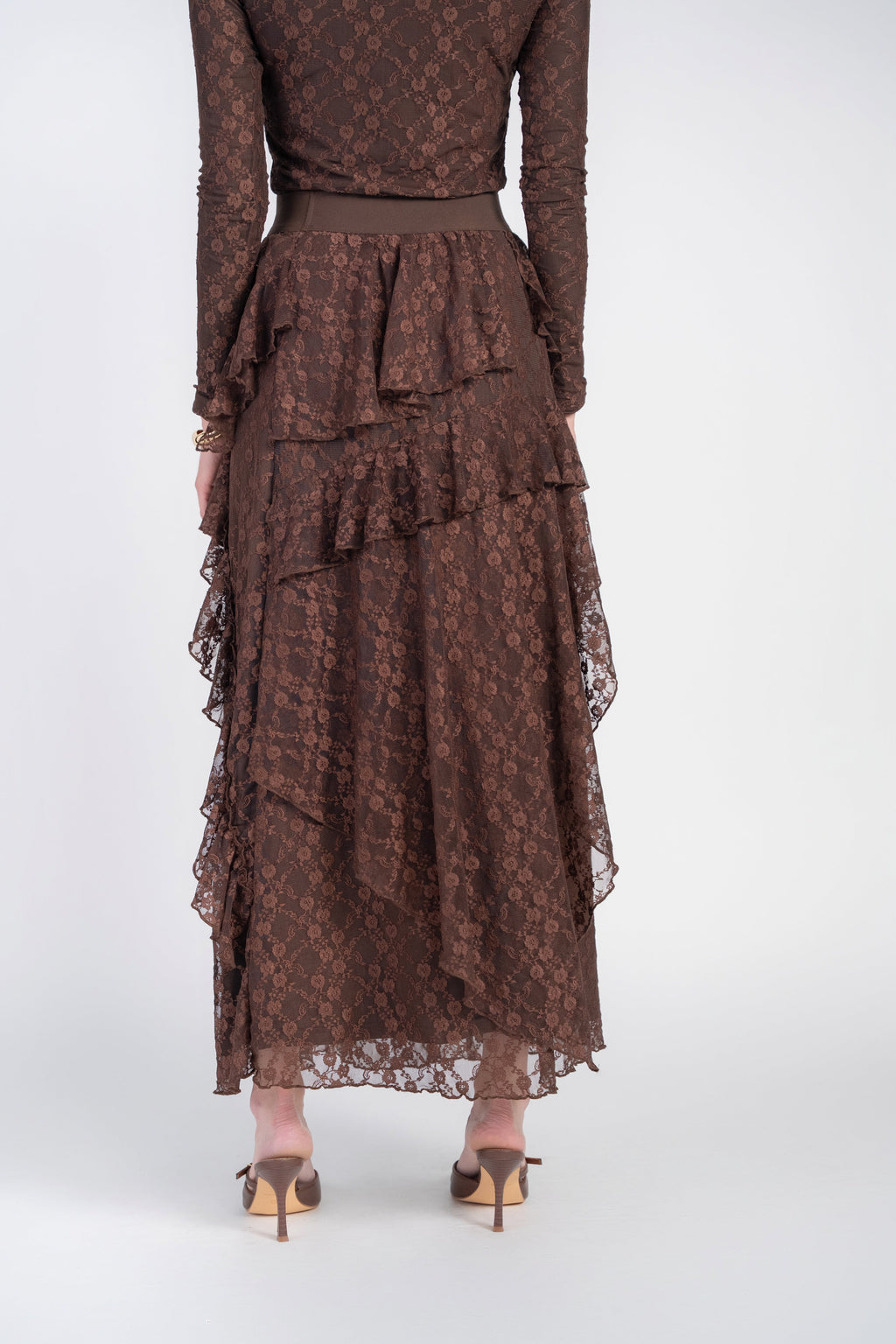 Alison Lace Skirt- Chocolate