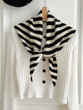 100% Australian Wool Striped Functional Triangle Scarf