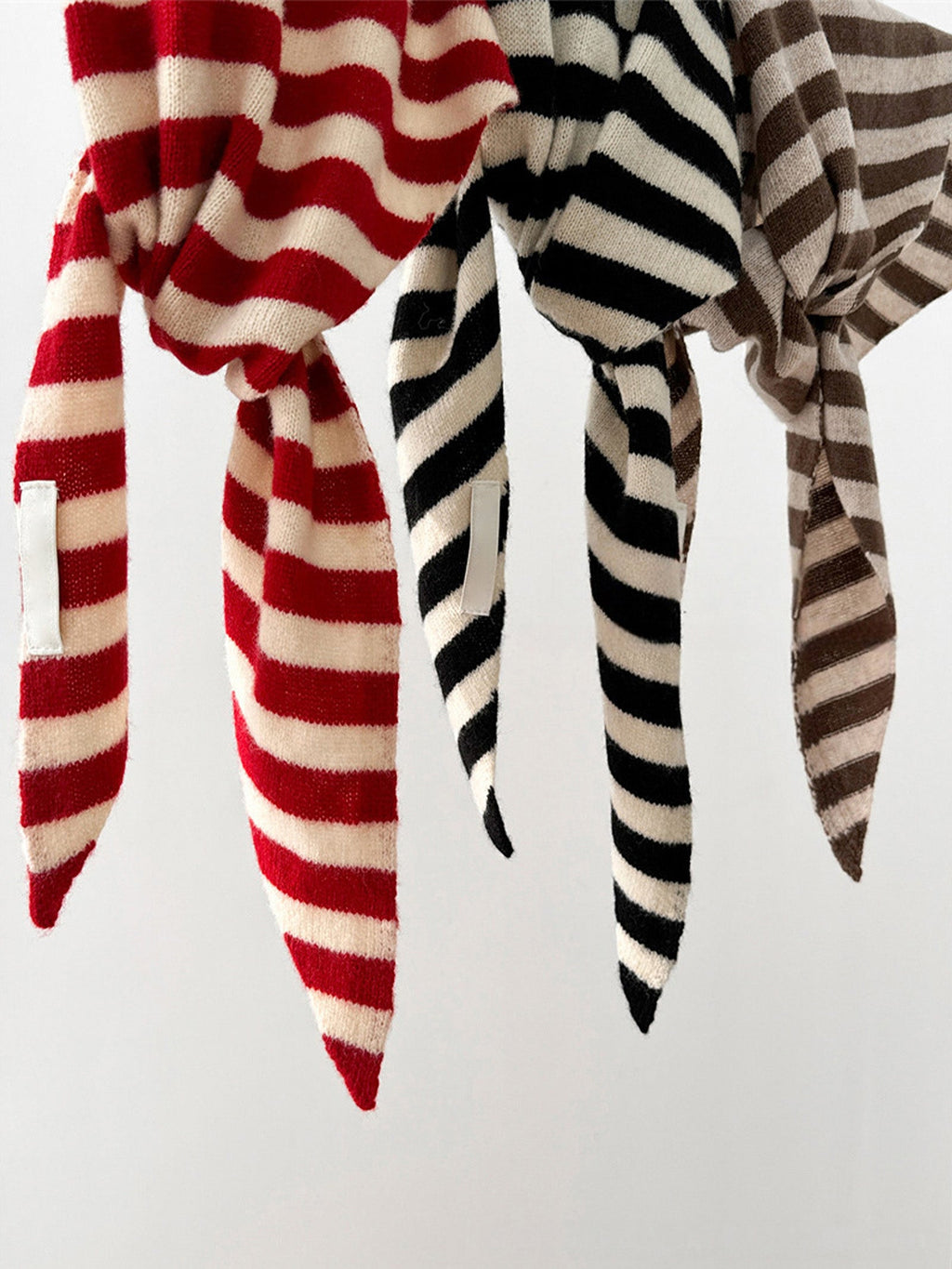 100% Australian Wool Striped Functional Triangle Scarf