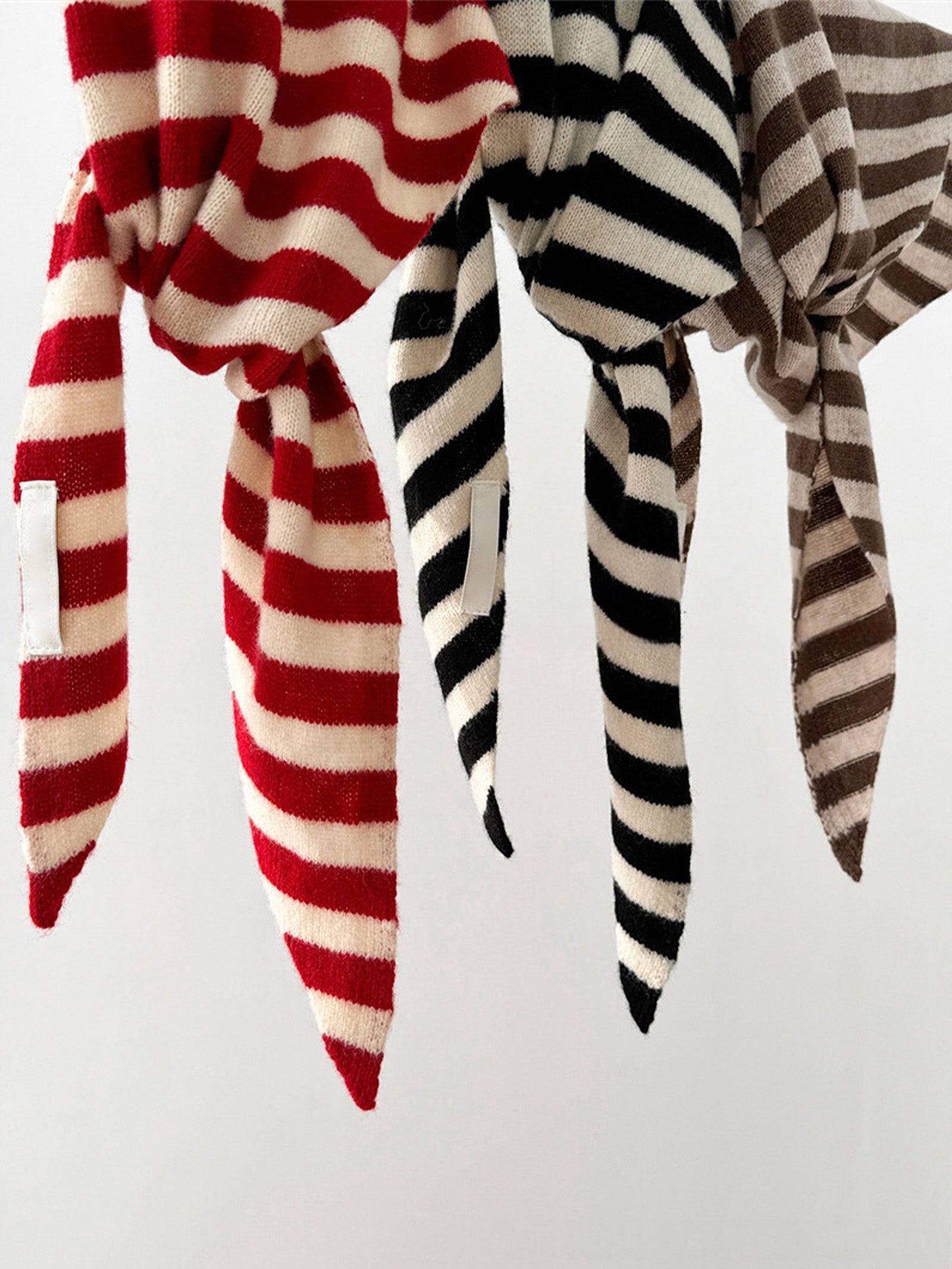 100% Australian Wool Striped Functional Triangle Scarf