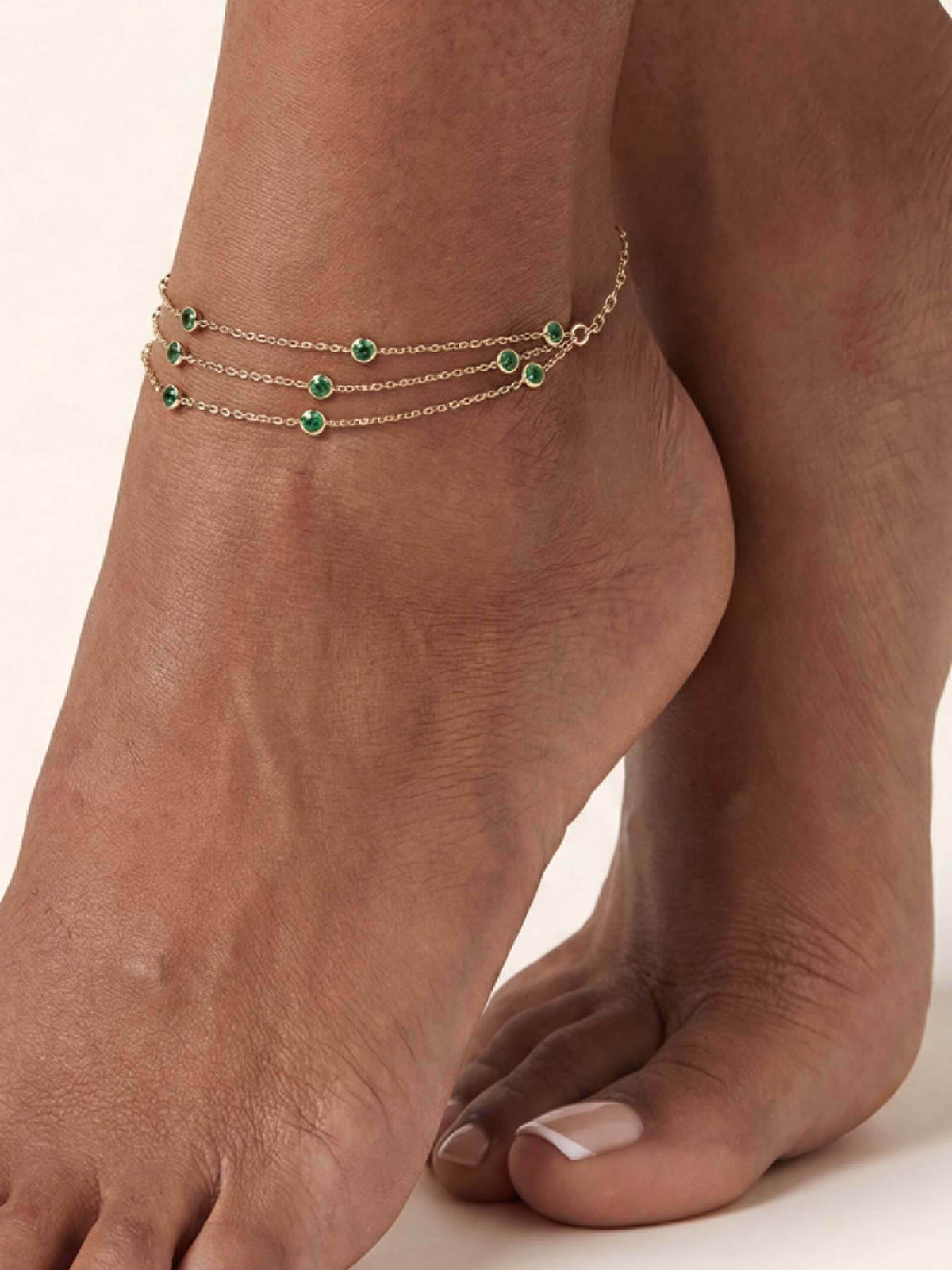 Fine Details Crystal Anklet